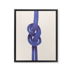 Minimalist Knot Art in Rich Blue Tones Elegant Abstract Illustration Framed Canvas Print Gallery Image 8