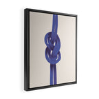 Minimalist Knot Art in Rich Blue Tones Elegant Abstract Illustration Framed Canvas Print Gallery Image 2
