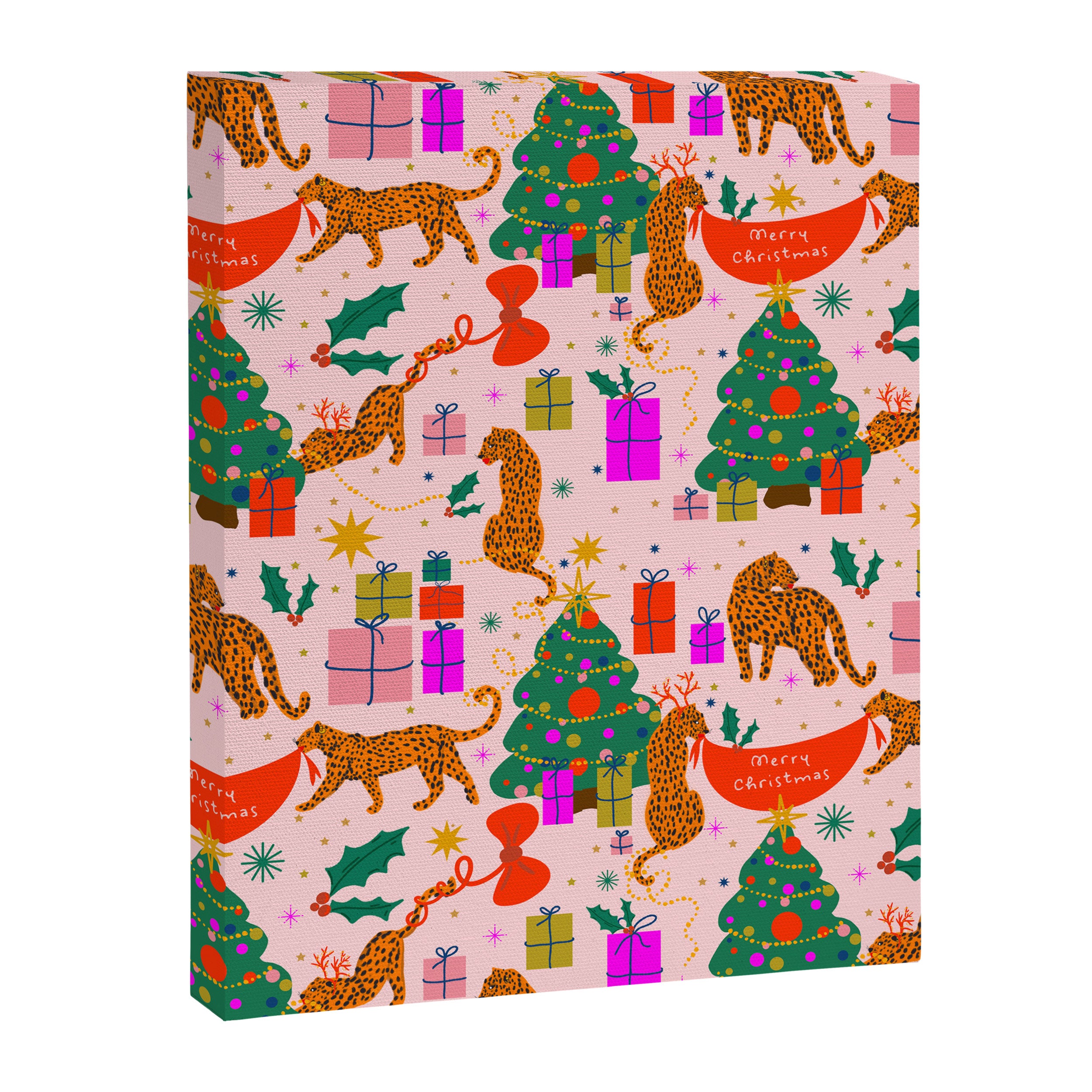 Modern abstract festive leopards in Christmas party Canvas Print Gallery Image 8