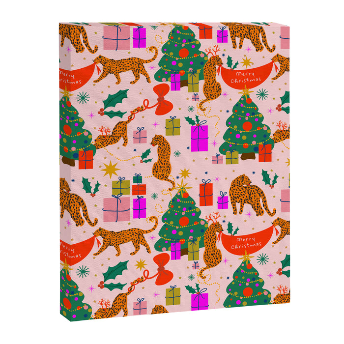 Modern abstract festive leopards in Christmas party Canvas Print Gallery Image 1