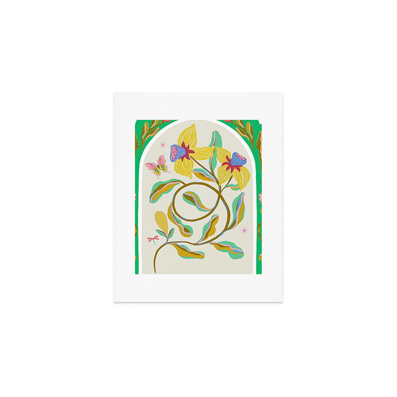 Modern abstract flowers dance Art Print Gallery Image 1