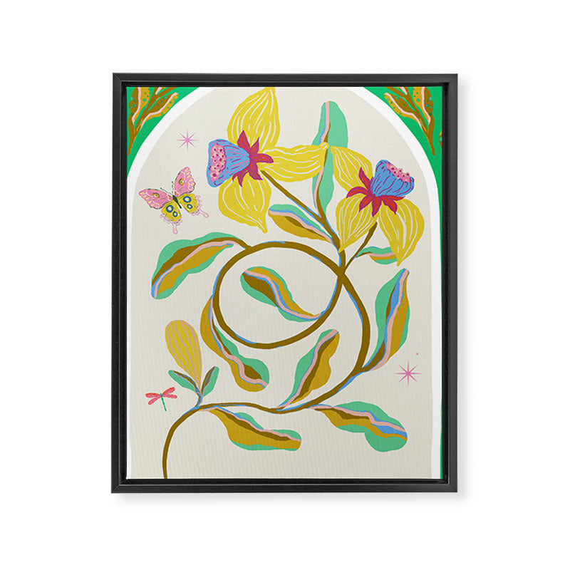 Modern abstract flowers dance Framed Canvas Print Gallery Image 8
