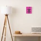 Modern abstract minimalistic zebras illustration in fuchsia pink background  Canvas Print Gallery Image 2