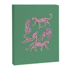 Modern abstract pink leopards in emerald green background  Canvas Print Gallery Image 8