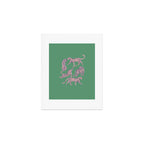 Modern abstract pink leopards in emerald green background  Art Print Gallery Image 1