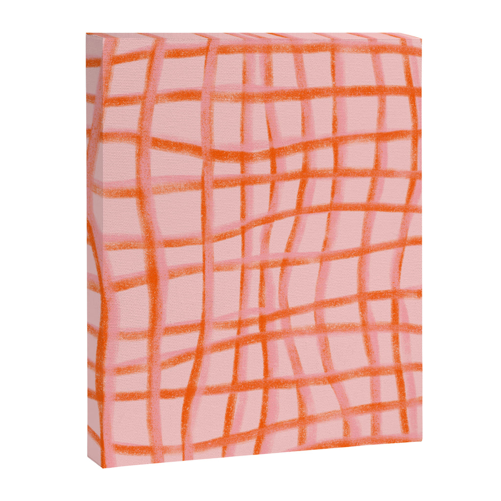Modern abstract red and pink grids  Canvas Print Gallery Image 8