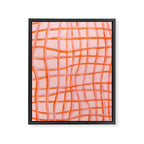 Modern abstract red and pink grids  Framed Canvas Print Gallery Image 8