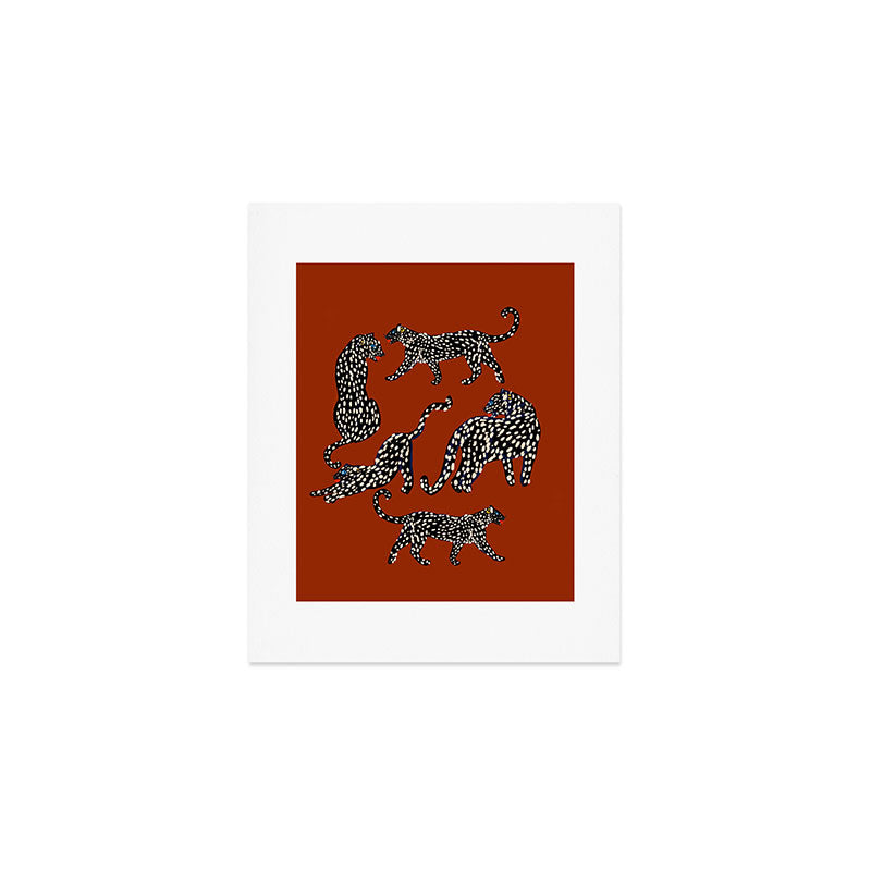 Modern black cheetah with white dots  Art Print Gallery Image 1