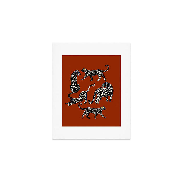 Modern black cheetah with white dots  Art Print Gallery Image 1
