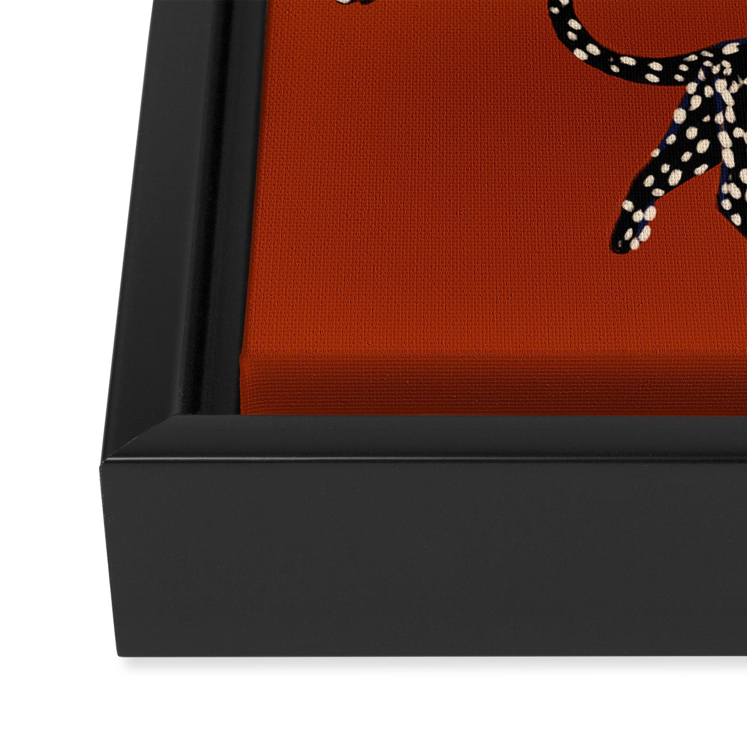 Modern black cheetah with white dots  Framed Canvas Print Gallery Image 3
