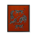 Modern black cheetah with white dots  Framed Canvas Print Gallery Image 8