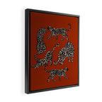 Modern black cheetah with white dots  Framed Canvas Print Gallery Image 2