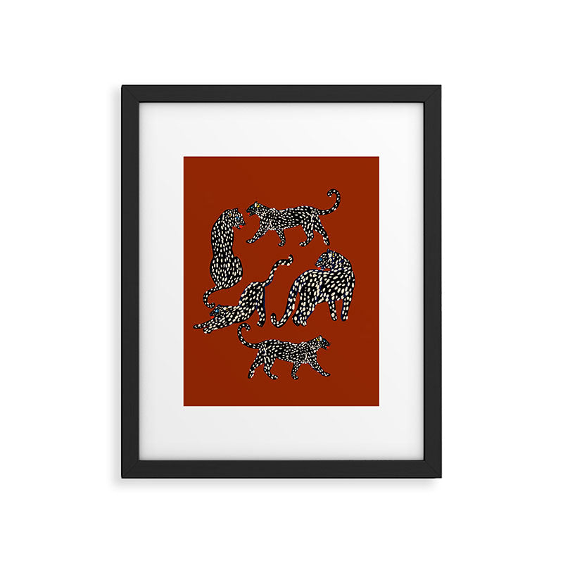 Modern black cheetah with white dots  Framed Art Print Gallery Image 6