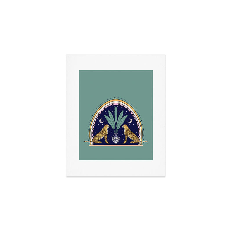 Modern cheetah couple in Middle East  Art Print Gallery Image 1