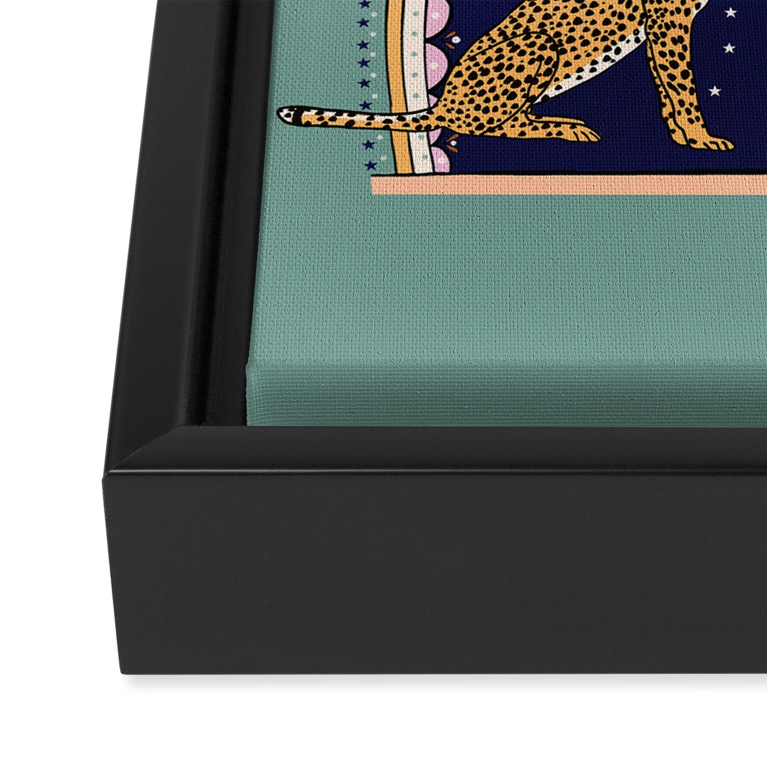 Modern cheetah couple in Middle East  Framed Canvas Print Gallery Image 3