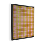 Modern Pastel Plaid Pattern  Soft Pink Olive and Beige Tartan Framed Canvas Print Gallery Image 2