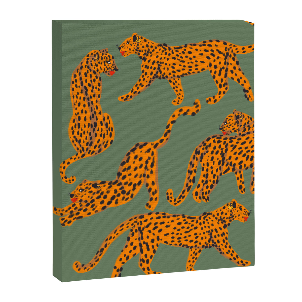 Modern Tigers with red lips illustration  Canvas Print Gallery Image 8
