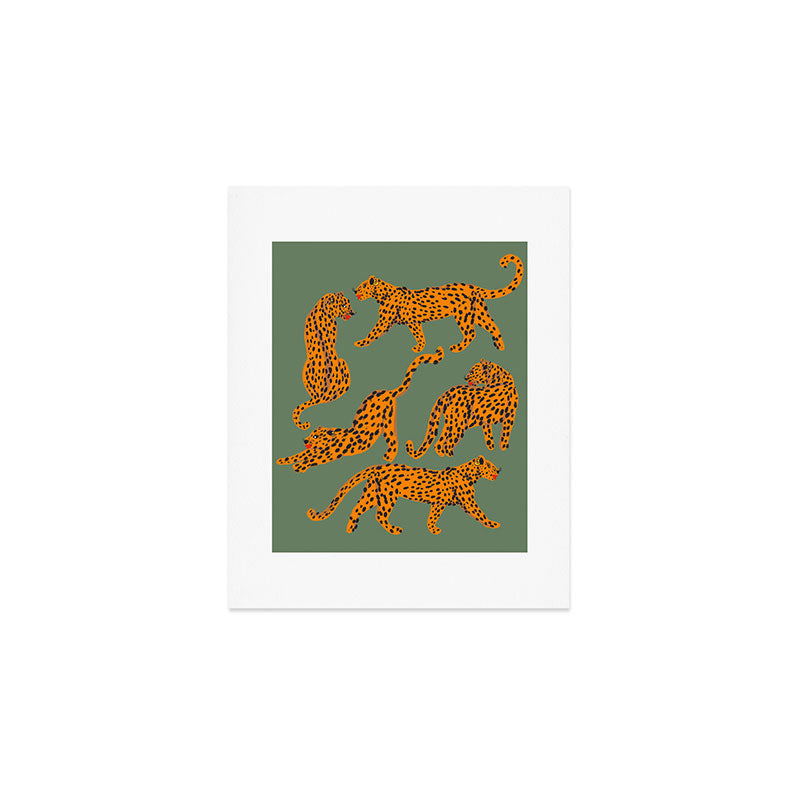 Modern Tigers with red lips illustration  Art Print Gallery Image 1