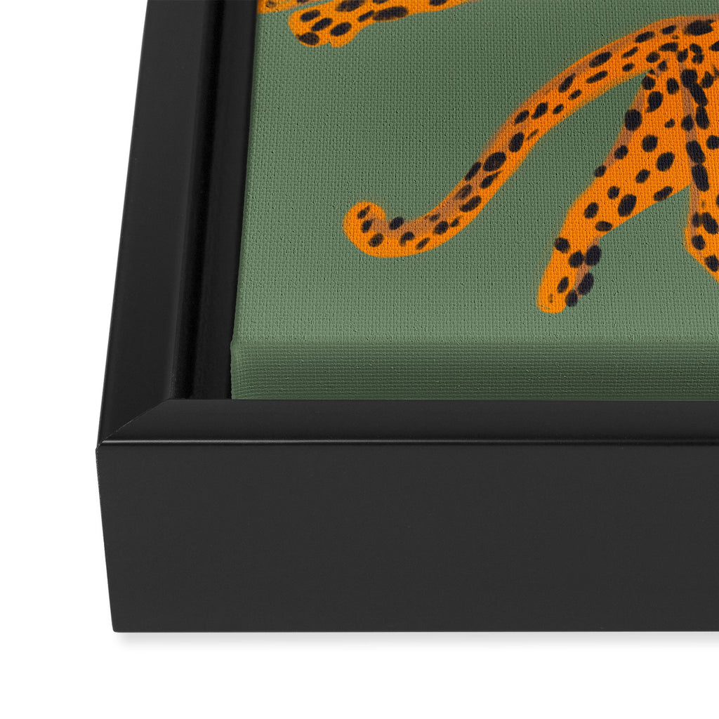 Modern Tigers with red lips illustration  Framed Canvas Print Gallery Image 3
