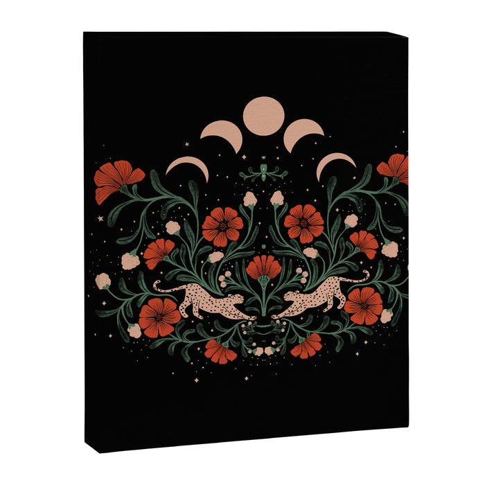 Modern tigers with red poppies Canvas Print Gallery Image 1