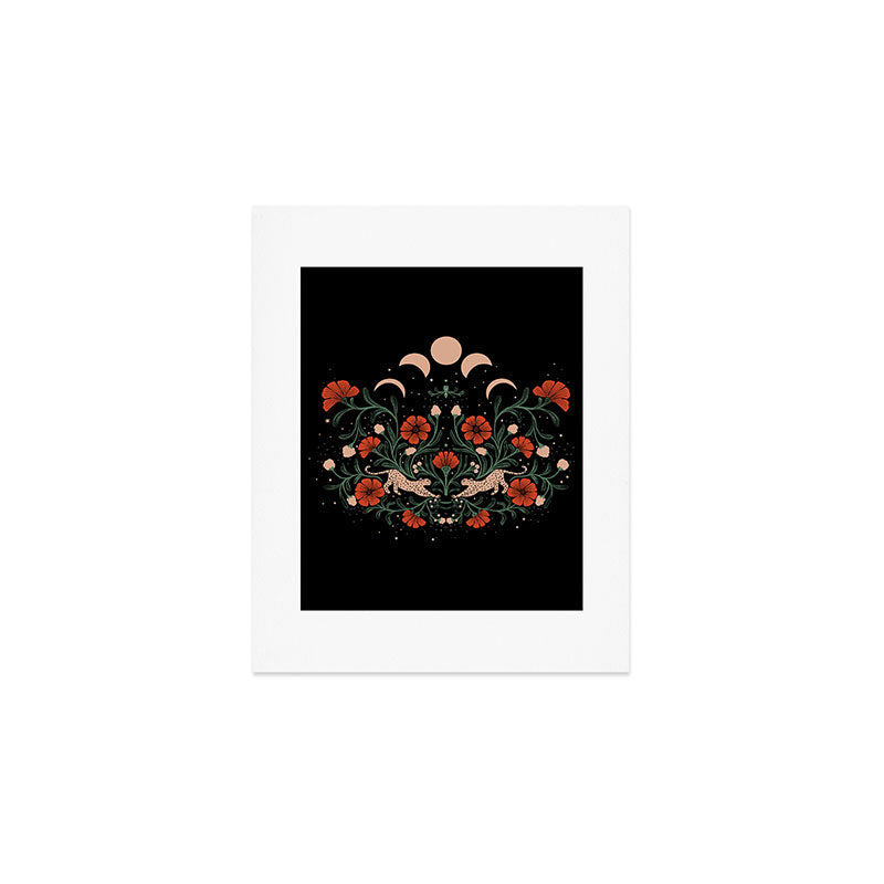 Modern tigers with red poppies Art Print Gallery Image 1