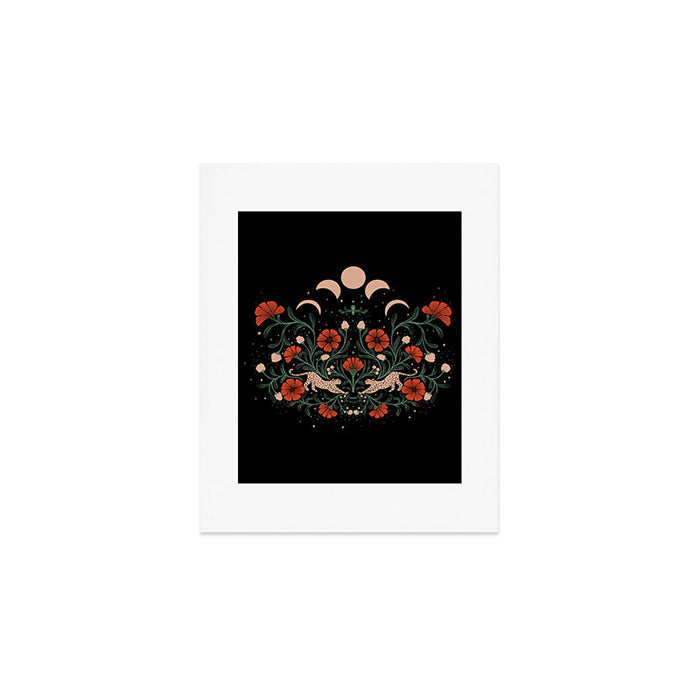 Modern tigers with red poppies Art Print Gallery Image 1