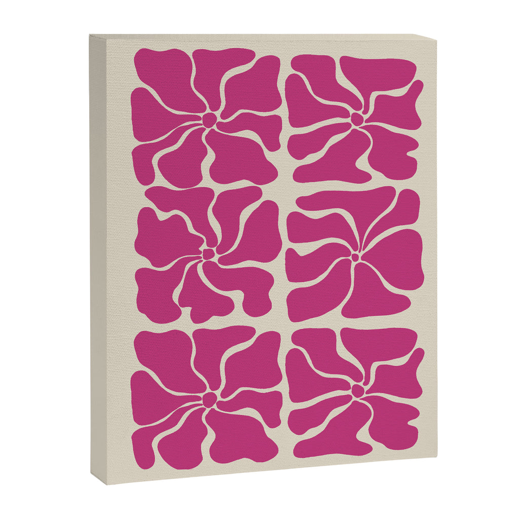 Monochrome fuchsia pink flowers Canvas Print Gallery Image 8