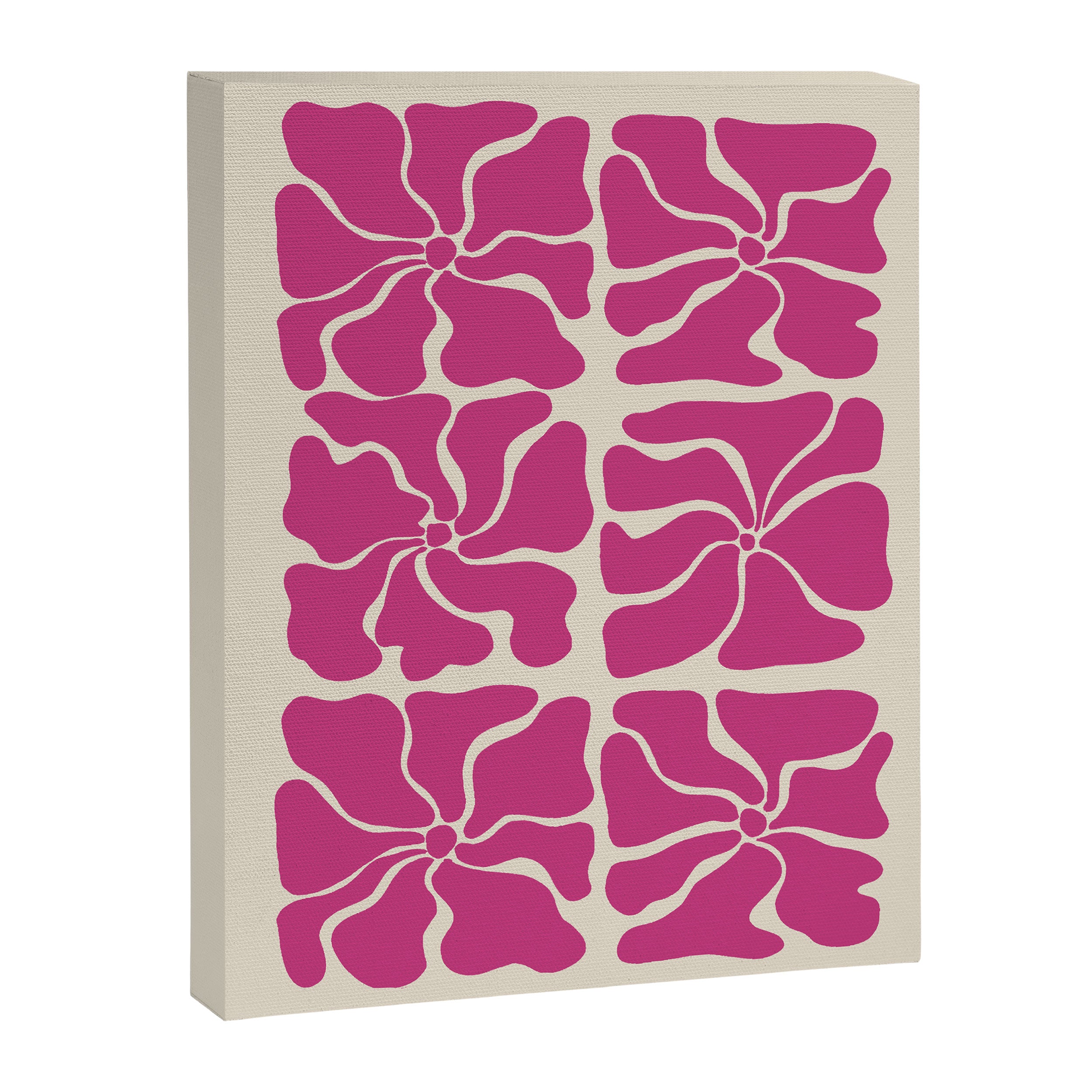 Monochrome fuchsia pink flowers Canvas Print Gallery Image 8