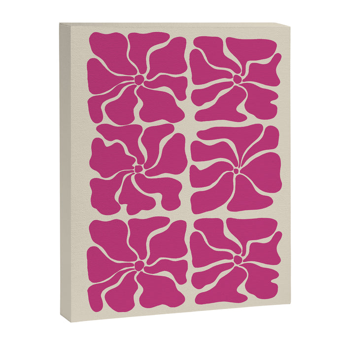 Monochrome fuchsia pink flowers Canvas Print Gallery Image 1