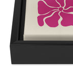 Monochrome fuchsia pink flowers Framed Canvas Print Gallery Image 3