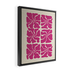 Monochrome fuchsia pink flowers Framed Canvas Print Gallery Image 2