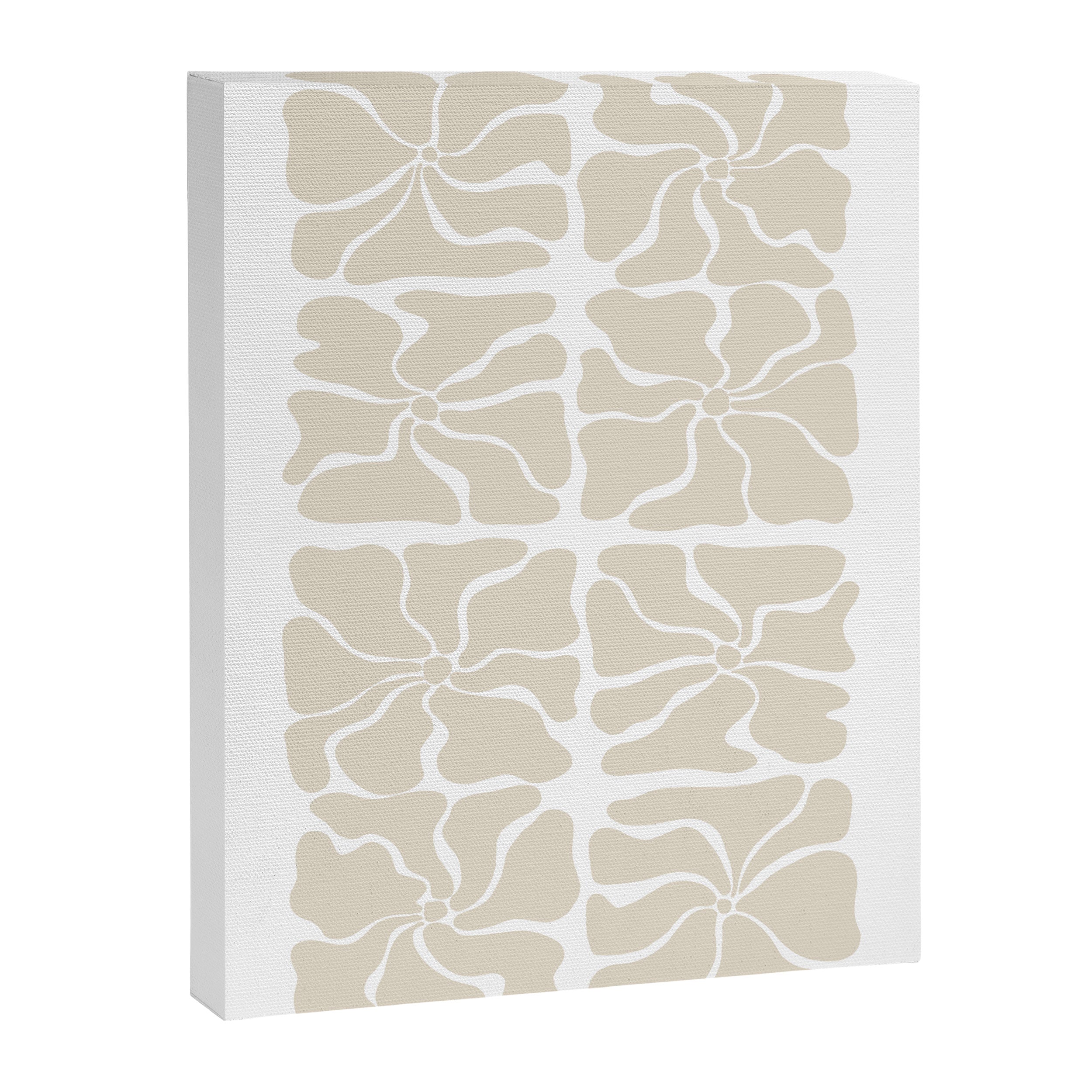 Monochrome Petal Mosaic Pattern Canvas Print Gallery Image 8