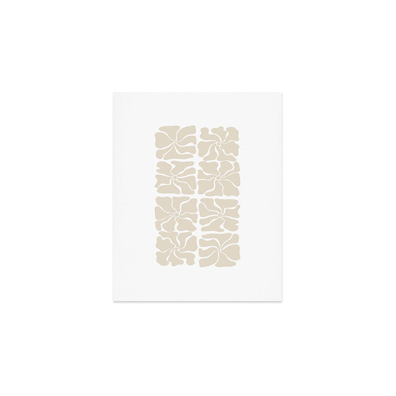 Monochrome Petal Mosaic Pattern Art Print Gallery Image 1