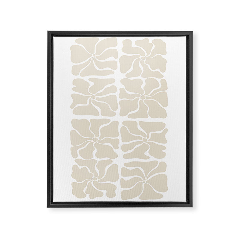 Monochrome Petal Mosaic Pattern Framed Canvas Print Gallery Image 8