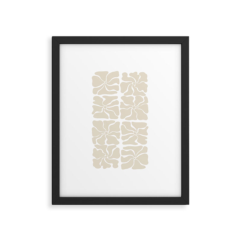 Monochrome Petal Mosaic Pattern Framed Art Print Gallery Image 6