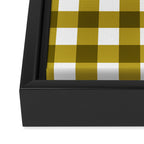Mustard Olive Gingham Check Framed Canvas Print Gallery Image 3
