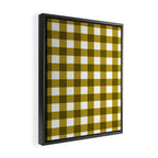 Mustard Olive Gingham Check Framed Canvas Print Gallery Image 2