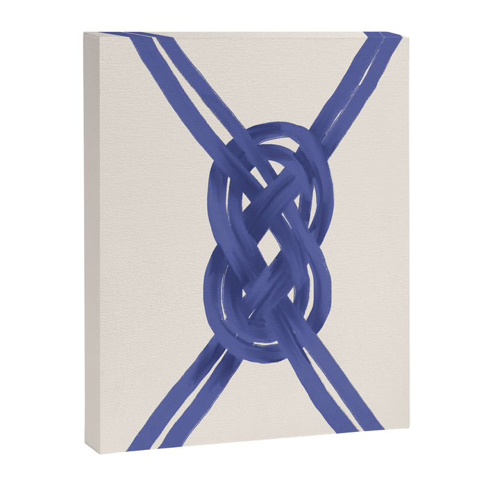 Nautical Knot Art Print  Minimalist Blue Rope Illustration Canvas Print Gallery Image 1