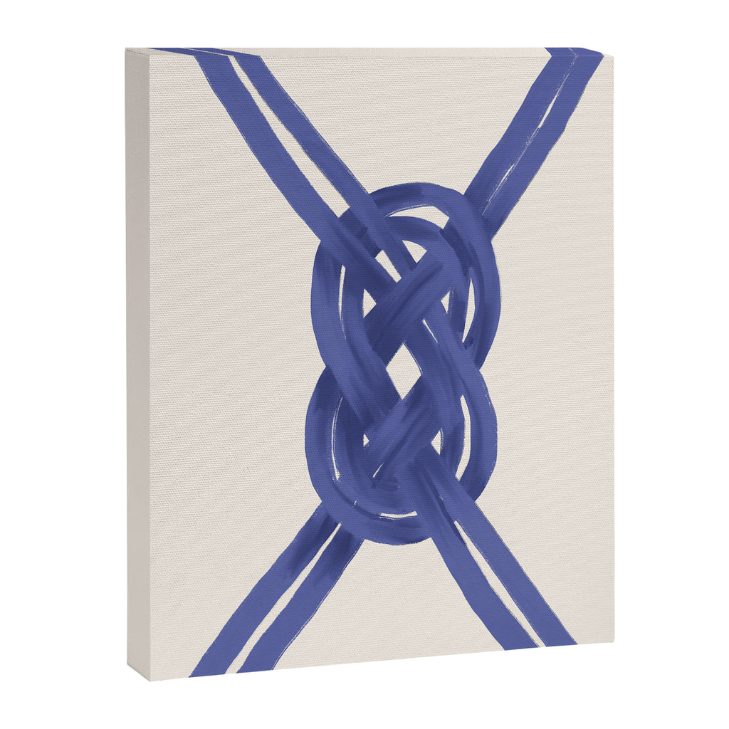 Nautical Knot Art Print  Minimalist Blue Rope Illustration Canvas Print Gallery Image 8