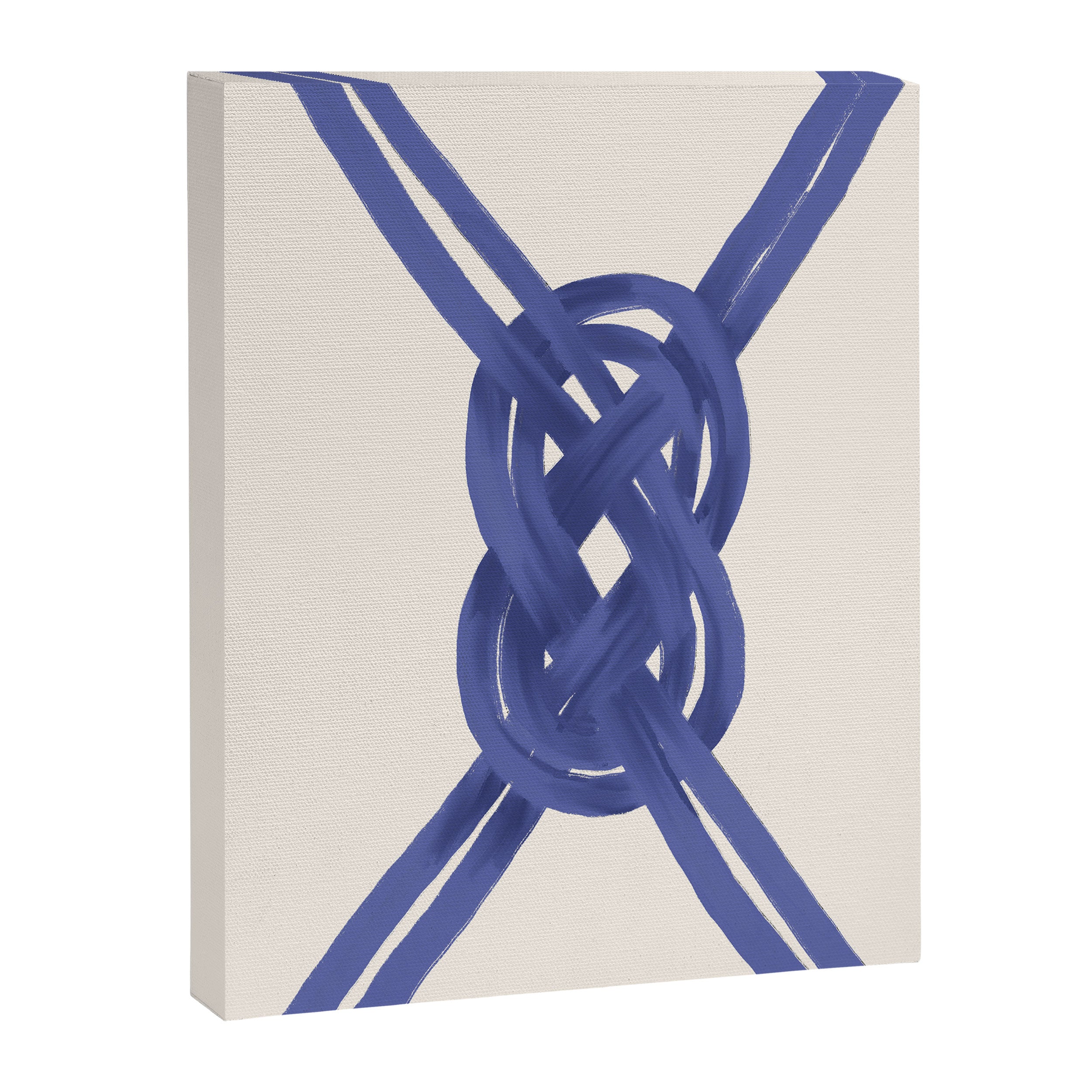 Nautical Knot Art Print  Minimalist Blue Rope Illustration Canvas Print Gallery Image 8