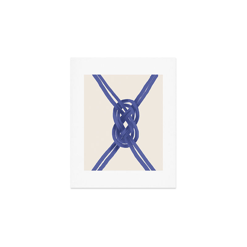 Nautical Knot Art Print  Minimalist Blue Rope Illustration Art Print Gallery Image 1