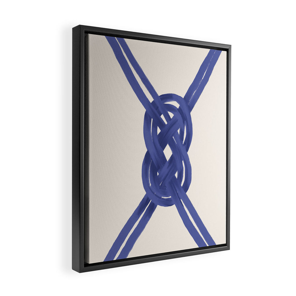 Nautical Knot Art Print  Minimalist Blue Rope Illustration Framed Canvas Print Gallery Image 2