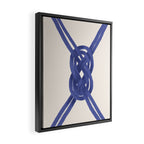Nautical Knot Art Print  Minimalist Blue Rope Illustration Framed Canvas Print Gallery Image 2