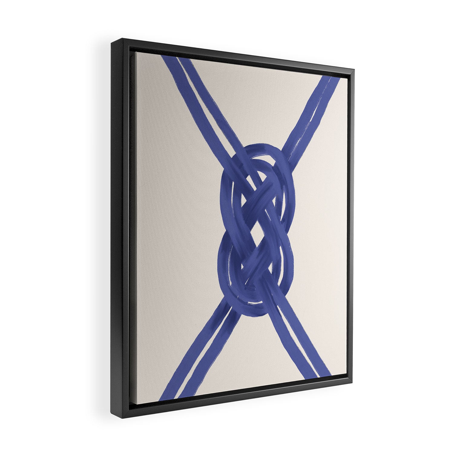 Nautical Knot Art Print  Minimalist Blue Rope Illustration Framed Canvas Print Gallery Image 2