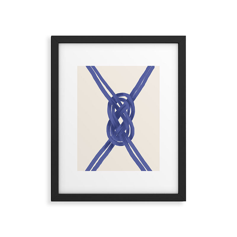 Nautical Knot Art Print  Minimalist Blue Rope Illustration Framed Art Print Gallery Image 6