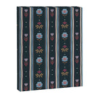 Navy Folk Floral Stripe Canvas Print Gallery Image 8
