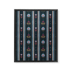Navy Folk Floral Stripe Framed Canvas Print Gallery Image 8