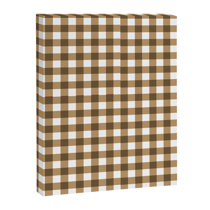 Neutral Tan Gingham Checkered Pattern Canvas Print Gallery Image 1