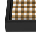 Neutral Tan Gingham Checkered Pattern Framed Canvas Print Gallery Image 3