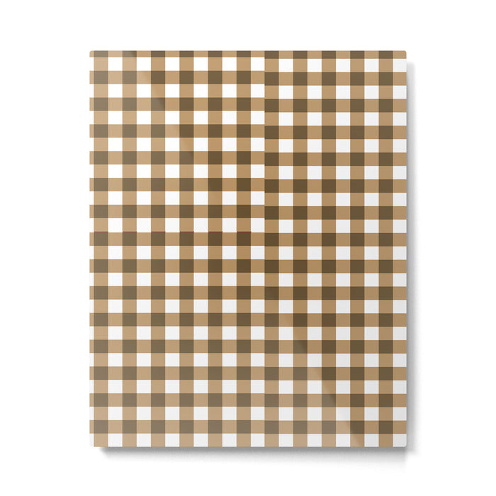 Neutral Tan Gingham Checkered Pattern Metal Print Gallery Image 1